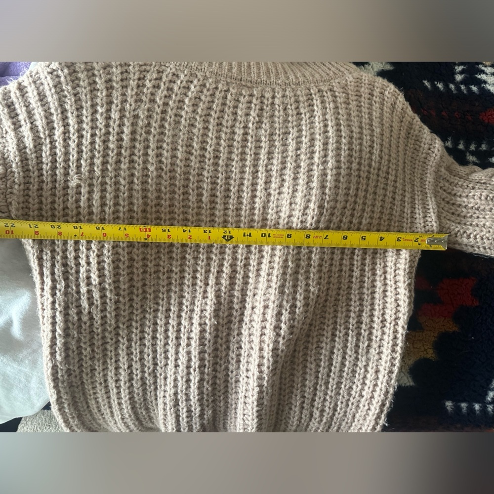 Moon & Madison Cowl Neck Cable Knit Chunky Sweater Size Small Oversized - Picture 4 of 7